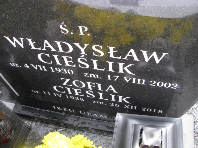 Zofia Cieślik 1938 Bibice - Grobonet - Wyszukiwarka osób pochowanych